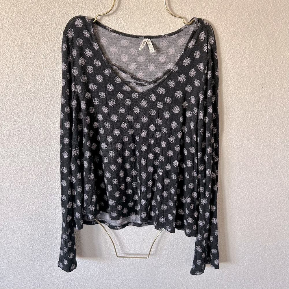 Mudd Cross Front Long Sleeve Top